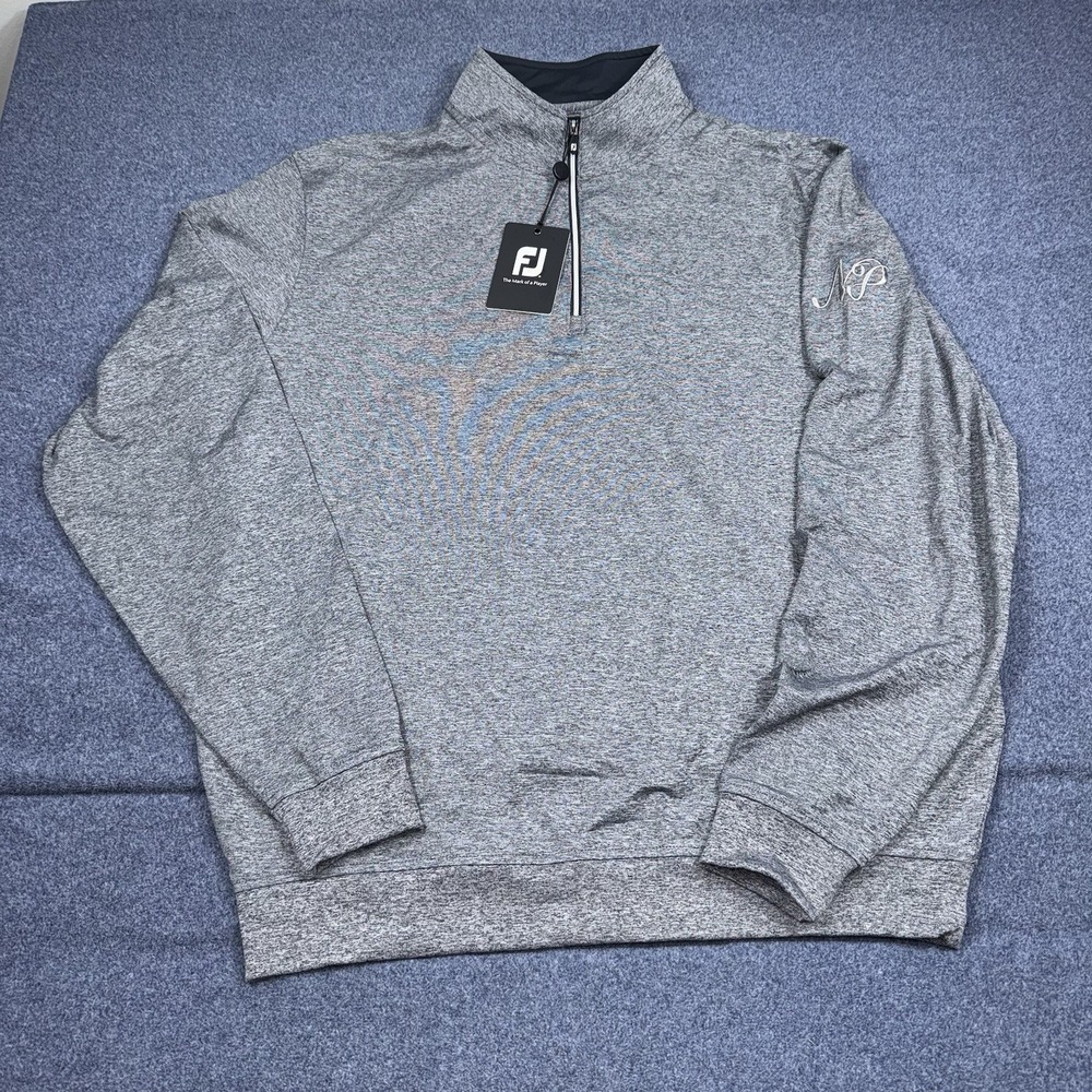 FootJoy FJ 1/4 Zip Pullover Mens L Gray Golf Outdoor Athleisure Embroidery